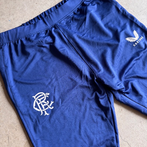 CASTORE RANGERS TRAINING FOOTBALL SOCCER PANTS BLUE MENS size LARGE NWT - Picture 4 of 5
